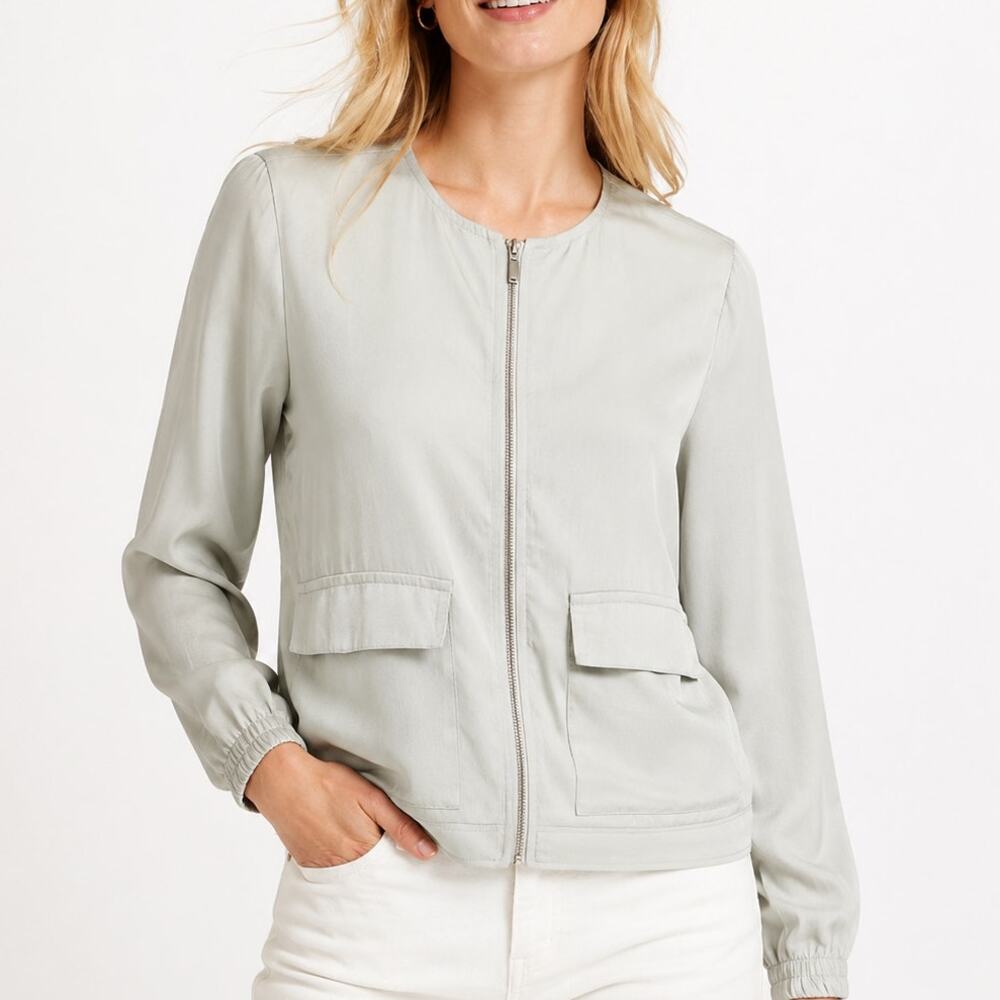 J. Crew Drapey Collarless Jacket Pistachio Mist J0938 Size XS
